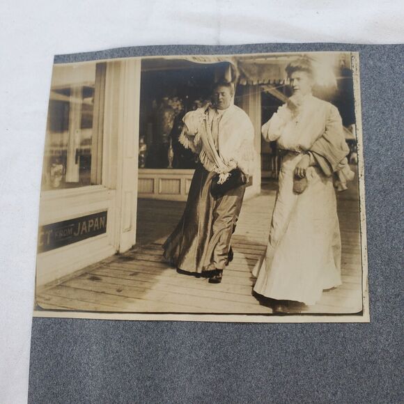 Antique Photos Seaside Boardwalk Shops Donkey Steamboat Island Cityscape Ocean - Picture 8 of 11